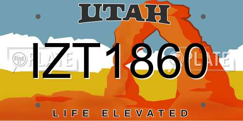 IZT1860 Utah License Plate