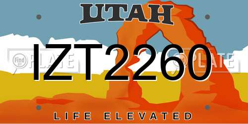 IZT2260 Utah License Plate