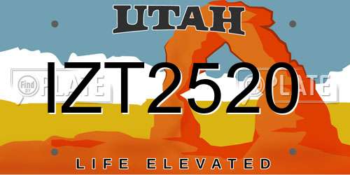 IZT2520 Utah License Plate