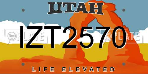 IZT2570 Utah License Plate