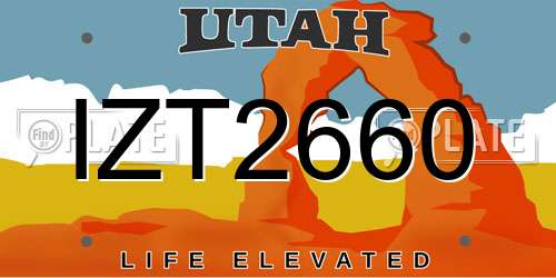 IZT2660 Utah License Plate