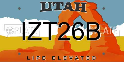 IZT26B Utah License Plate