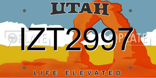 IZT2997 Utah License Plate