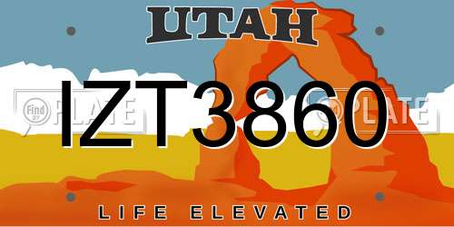 IZT3860 Utah License Plate