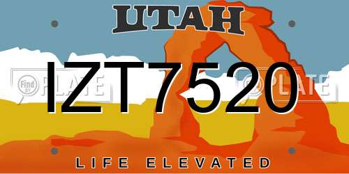 IZT7520 Utah License Plate