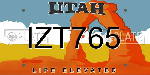 IZT765 Utah License Plate