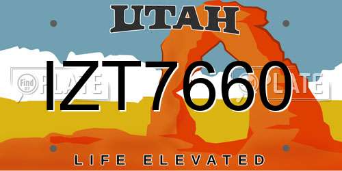 IZT7660 Utah License Plate