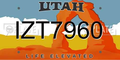 IZT7960 Utah License Plate