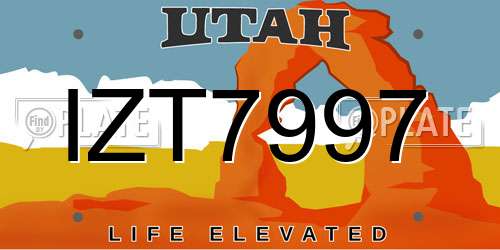 IZT7997 Utah License Plate