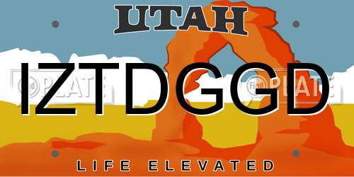 IZTDGGD Utah License Plate