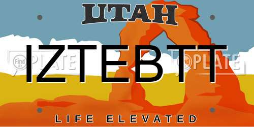 IZTEBTT Utah License Plate