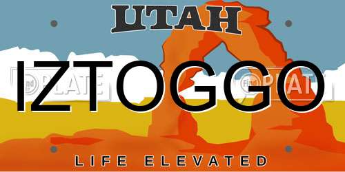 IZTOGGO Utah License Plate
