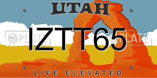 IZTT65 Utah License Plate