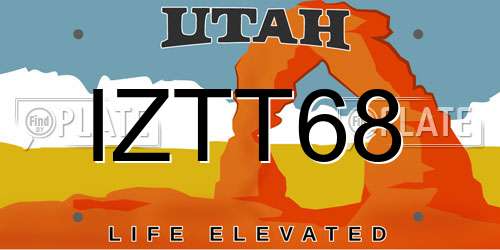 IZTT68 Utah License Plate