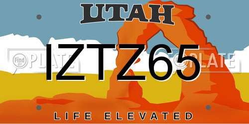 IZTZ65 Utah License Plate