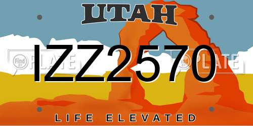 IZZ2570 Utah License Plate