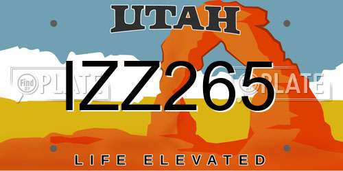 IZZ265 Utah License Plate