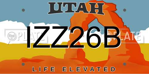 IZZ26B Utah License Plate