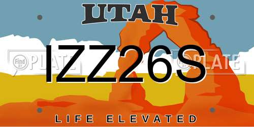 IZZ26S Utah License Plate