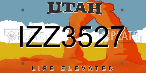 IZZ3527 Utah License Plate