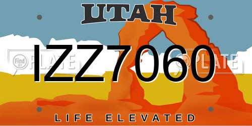 IZZ7060 Utah License Plate
