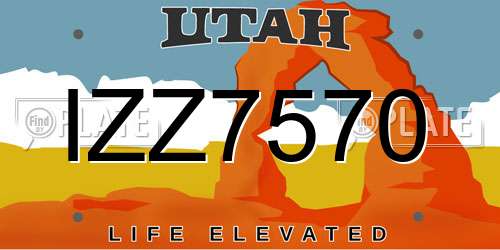IZZ7570 Utah License Plate
