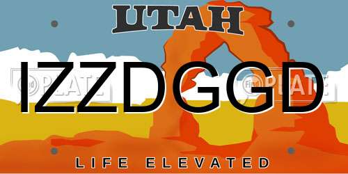 IZZDGGD Utah License Plate