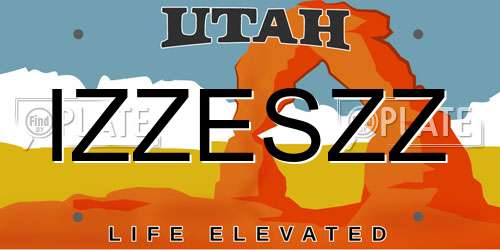 IZZESZZ Utah License Plate