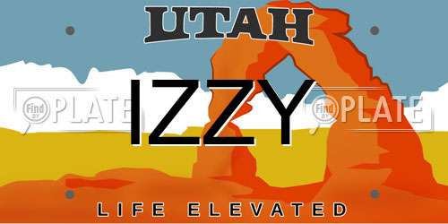 IZZY Utah License Plate