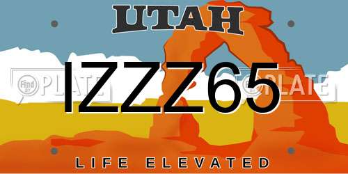 IZZZ65 Utah License Plate