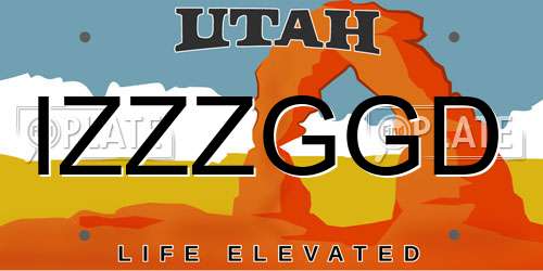 IZZZGGD Utah License Plate