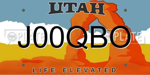 J00QBO Utah License Plate