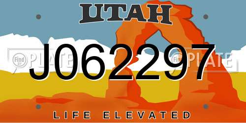 J062297 Utah License Plate