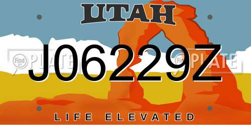 J06229Z Utah License Plate