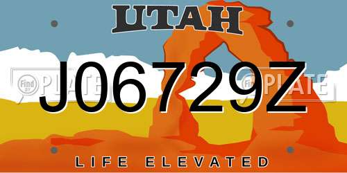J06729Z Utah License Plate