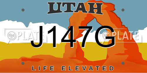 J147G Utah License Plate