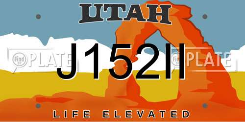 J152II Utah License Plate
