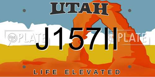J157II Utah License Plate