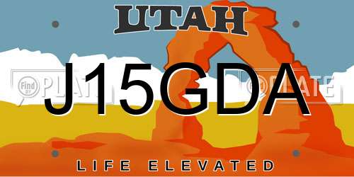 J15GDA Utah License Plate