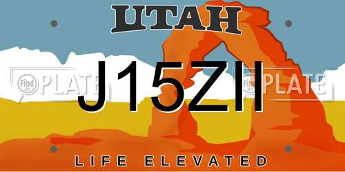 J15ZII Utah License Plate