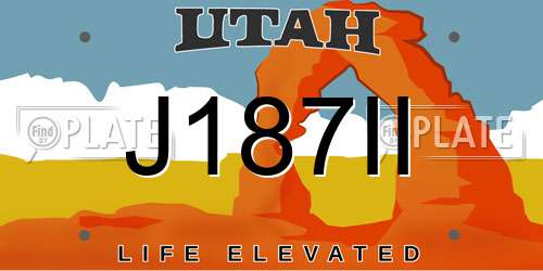 J187II Utah License Plate