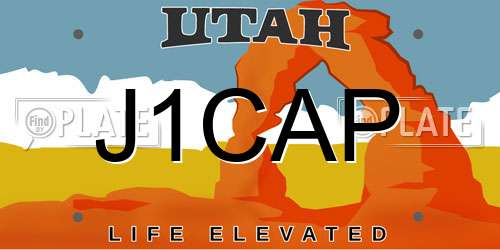 J1CAP Utah License Plate