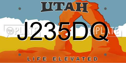 J235DQ Utah License Plate