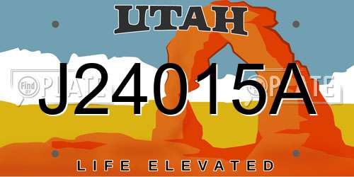J24015A Utah License Plate