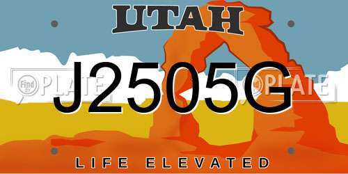 J2505G Utah License Plate