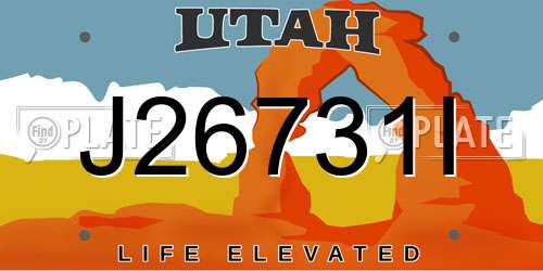 J26731I Utah License Plate