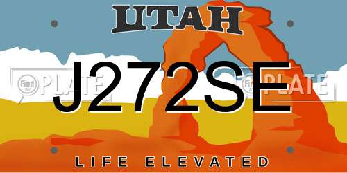 J272SE Utah License Plate