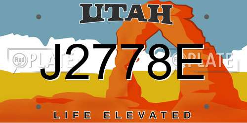 J2778E Utah License Plate
