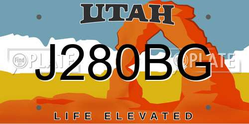 J280BG Utah License Plate