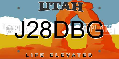 J28DBG Utah License Plate